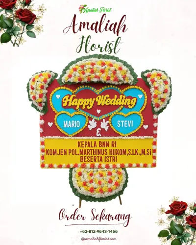 Karangan Papan Bunga Pernikahan di Rumah Duka Daan Mogot (cabang)